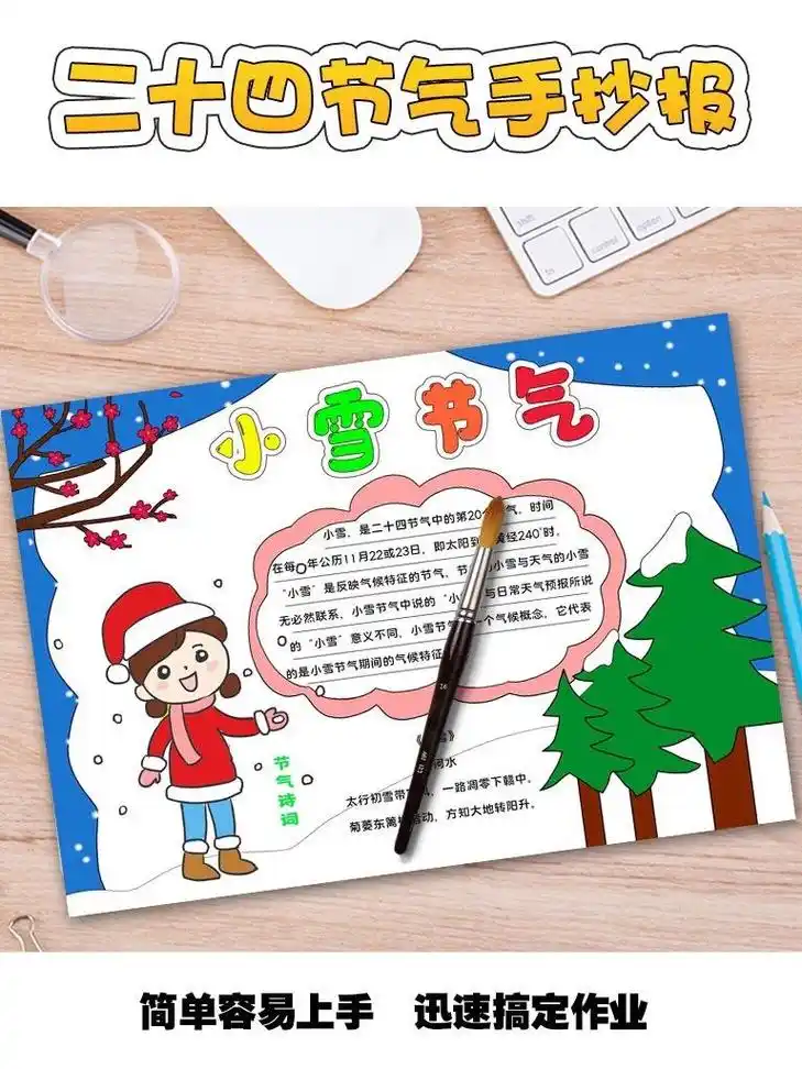 小雪节气手抄报