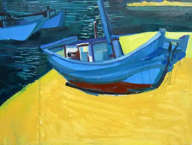 蓝色海边系列2_布面油画_油画_宝甄网