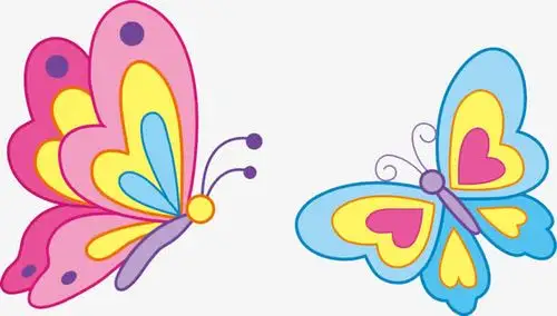 手绘/卡通 卡通元素 > 手绘彩色蝴蝶 收藏 [声明] 觅元素所有素材为