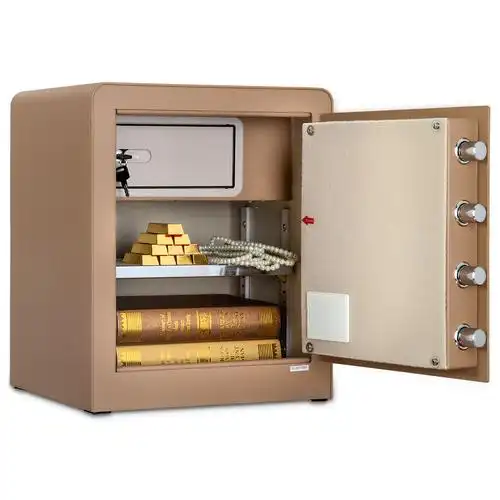 保险柜得力家用小型指纹密码入墙防盗办公保管箱保险箱