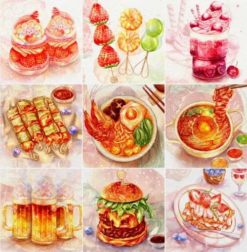 咘灵美食ipad水彩