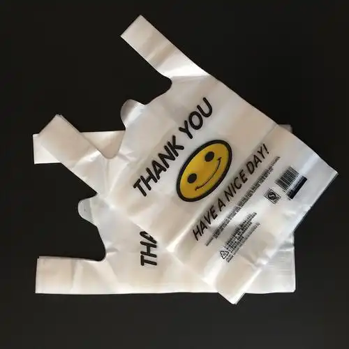 透明加厚笑脸打包袋塑料袋超市购物袋背心袋马夹袋定做现货批发