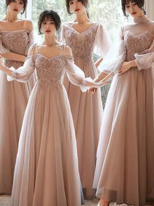 伴娘服2021新款夏季婚礼姐妹团长款仙气质显瘦毕业演出晚礼服裙女