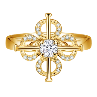 莱绅通灵(leysen1855)通灵珠宝 18k金钻石戒指 fine系列送女友戒指 18