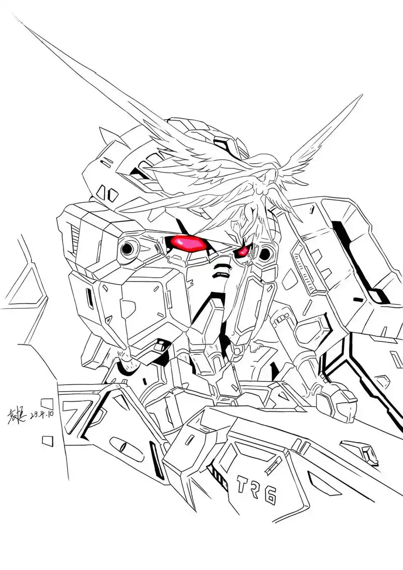 手绘#高达 #单手指天法力无边 - 抖音