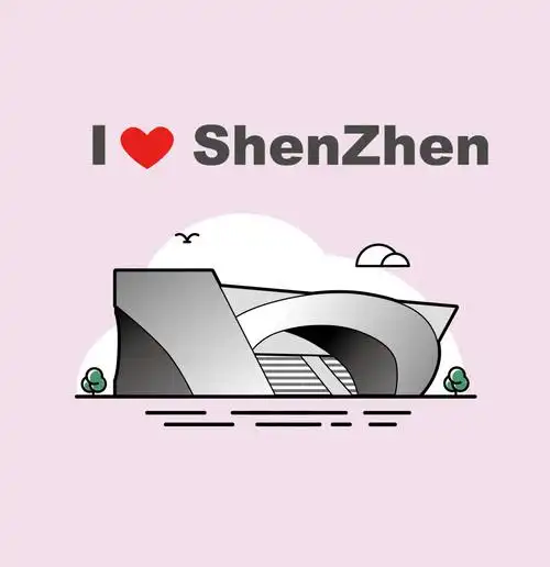 深圳地标|当代艺术馆  简笔画