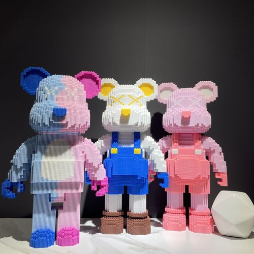 暴力熊兼容乐高积木拼图小颗粒儿童益智玩具女孩礼物超大摆件模型