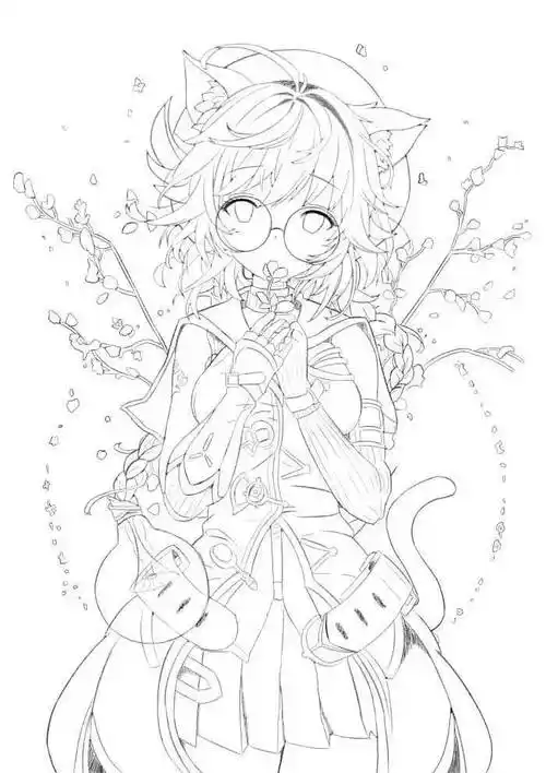 【黑白线稿】卡通 动漫临摹素材