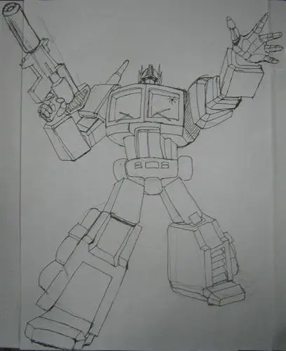 擎天柱简笔画变形金刚