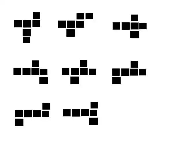 用6个小正方形拼成一个正方体