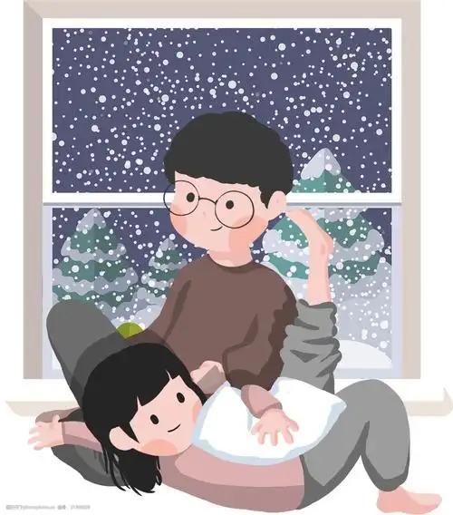 冬日情侣温馨宅家图