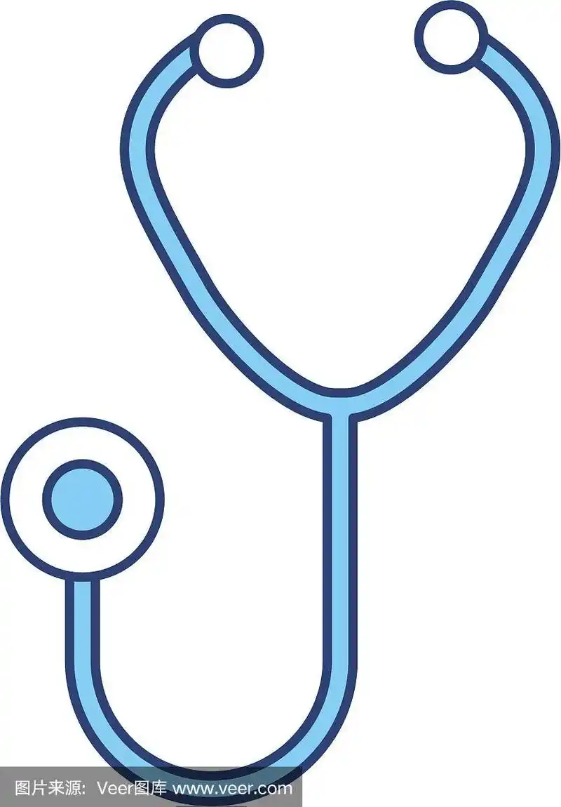 蓝色的听诊器卡通