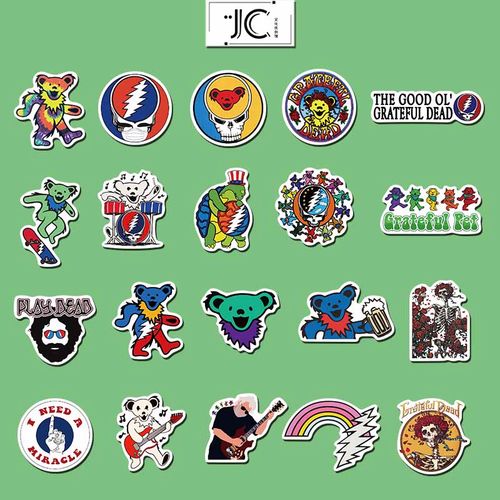 50张摇滚乐队greatful dead笔记本装饰行李箱吉他防水卡通贴纸