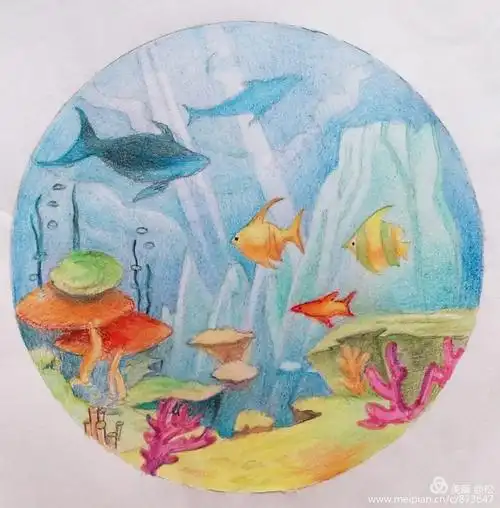 让同学们从简单勾线开始,鱼的各种造型训练,画面构图 2,创意美术的