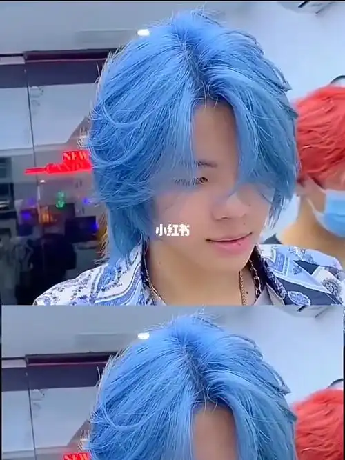 冰蓝色昆明染发显白发色流行发色发色分享,好看又显白的混血发色蓝