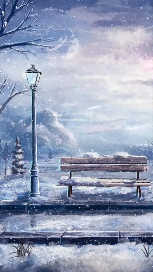 梦幻雪景公园h5背景