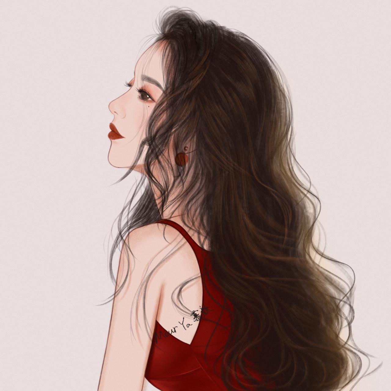 红色 长发女神头像 插画师 慕颜summer - acfun弹幕视频网 - 认真你就