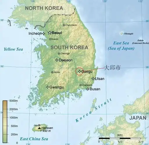 案件发生在韩国的大邱市,大邱市是继首尔,釜山,仁川以外的第四大城市