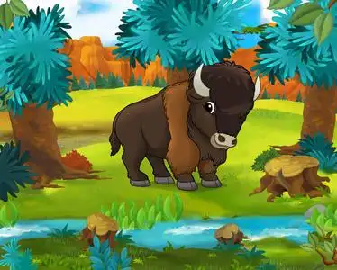 卡通漫画水牛照片