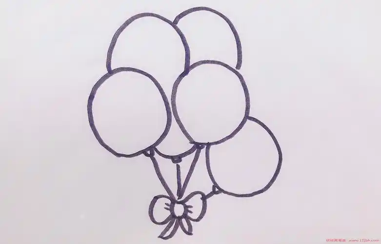 一串气球简笔画气球怎么画简单