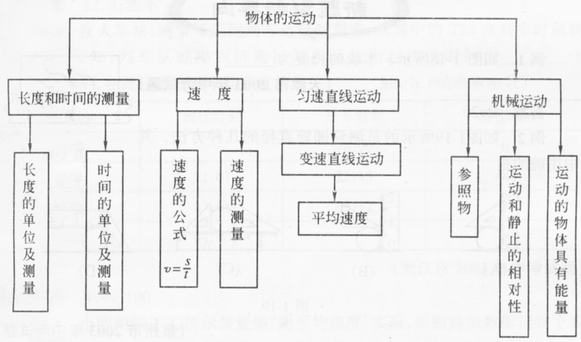 中考物理《物体的运动》知识点结构图及点拔练习题