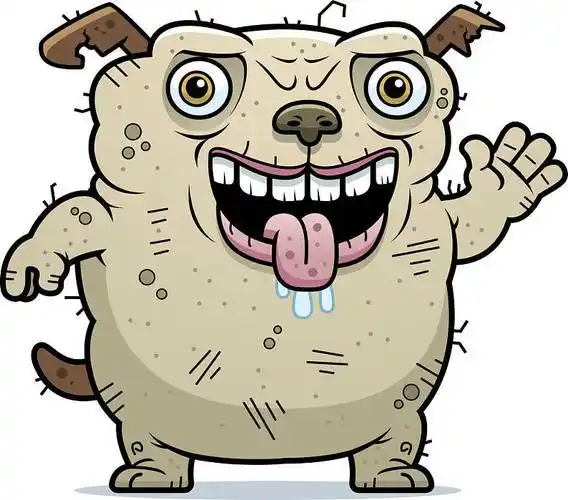 丑陋,狗,卡通,插画_高清图片_全景视觉