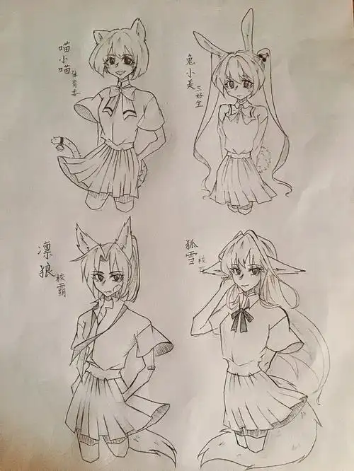 人设  #手绘  #摸鱼  #校服