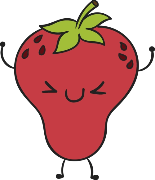 闭眼卡通草莓小人图片