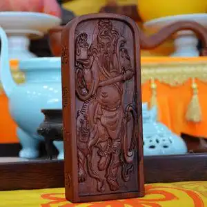 赵公明财神令牌大小号雷击枣木天然手工精雕道教道家法器武财神