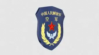 空军臂章三维模型和透明动画