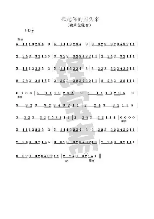 史上最全的葫芦丝曲谱简谱