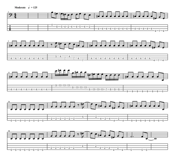 【贝斯】张学友 - 饿狼传说 贝斯谱(按演示视频扒带版)