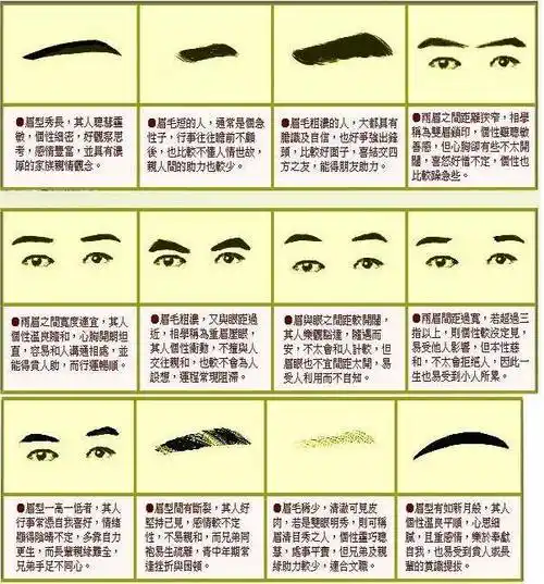 眉毛看面相大全眉毛怎么看面相