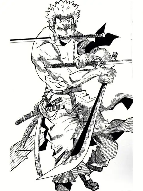 浅画一个索隆6个小时的成果