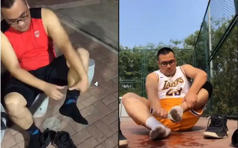 这是一个有味道的视频运动完了脚汗湿后当场脱袜