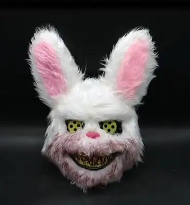抖音同款恐怖鬼兔子蹦迪毛绒动物血腥吓人兔拍照面具头套万圣节女