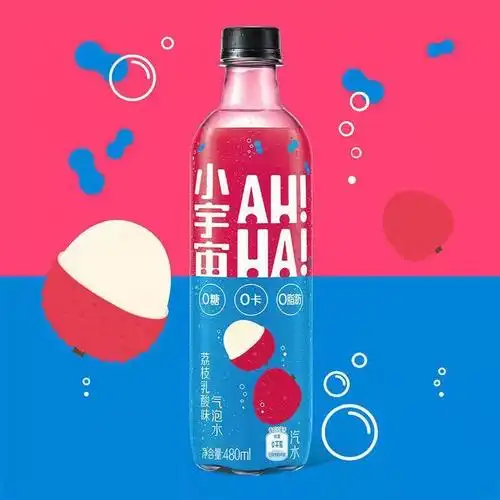 可乐小宇宙ahha气泡水桃味汽水碳酸饮料 白桃乌龙茶480ml*12瓶【图片