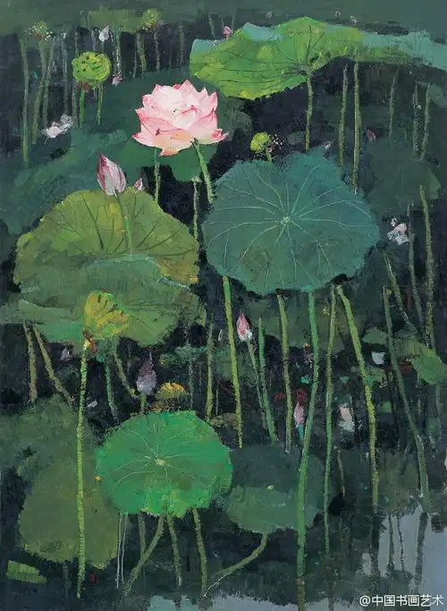 吴冠中 作品《红莲》--- 这件作品作于1974年,参加了1978年全国美术展