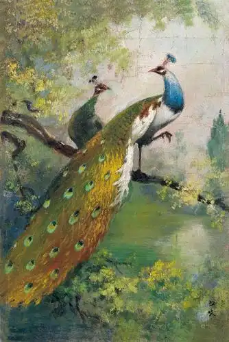 【孔雀图 布面 油画】拍卖品_图片_价格_鉴赏_油画_雅昌艺术品拍卖网