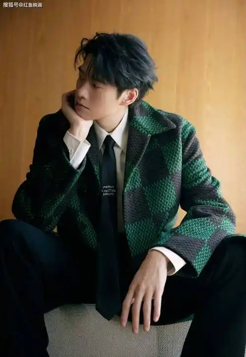 魏大勋 绿色棋盘格纹写真
