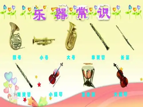 9种乐器,包括5种西洋乐器和4种民族乐器的简介,适合做中队活动内容.