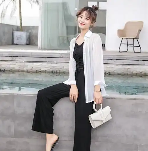 1米5小个子阔腿裤搭配这样穿显高又百搭