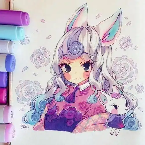 马克笔动漫人物作者yoaihime