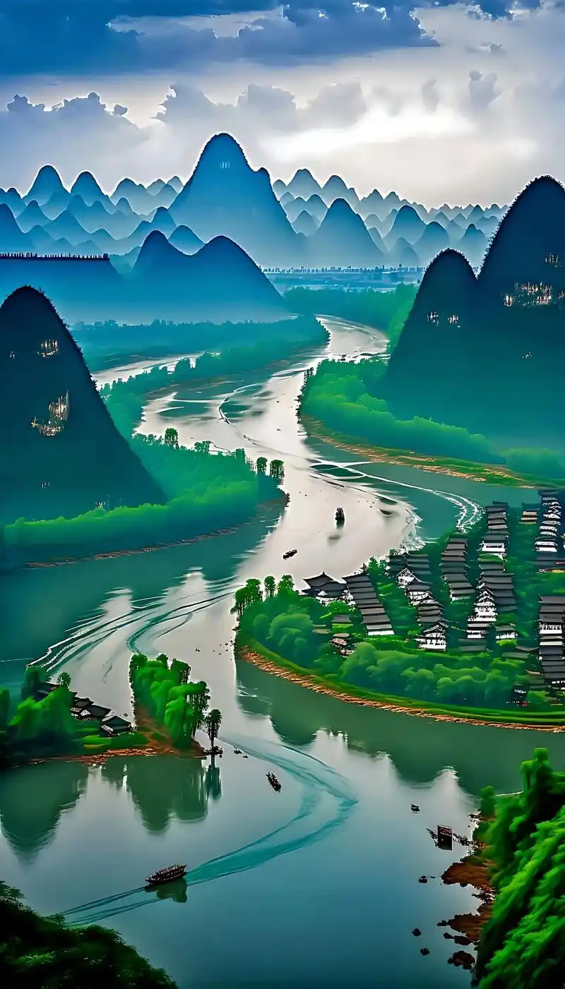 邂逅中国画中的山水仙境!探访桂林,唤醒你 - 抖音