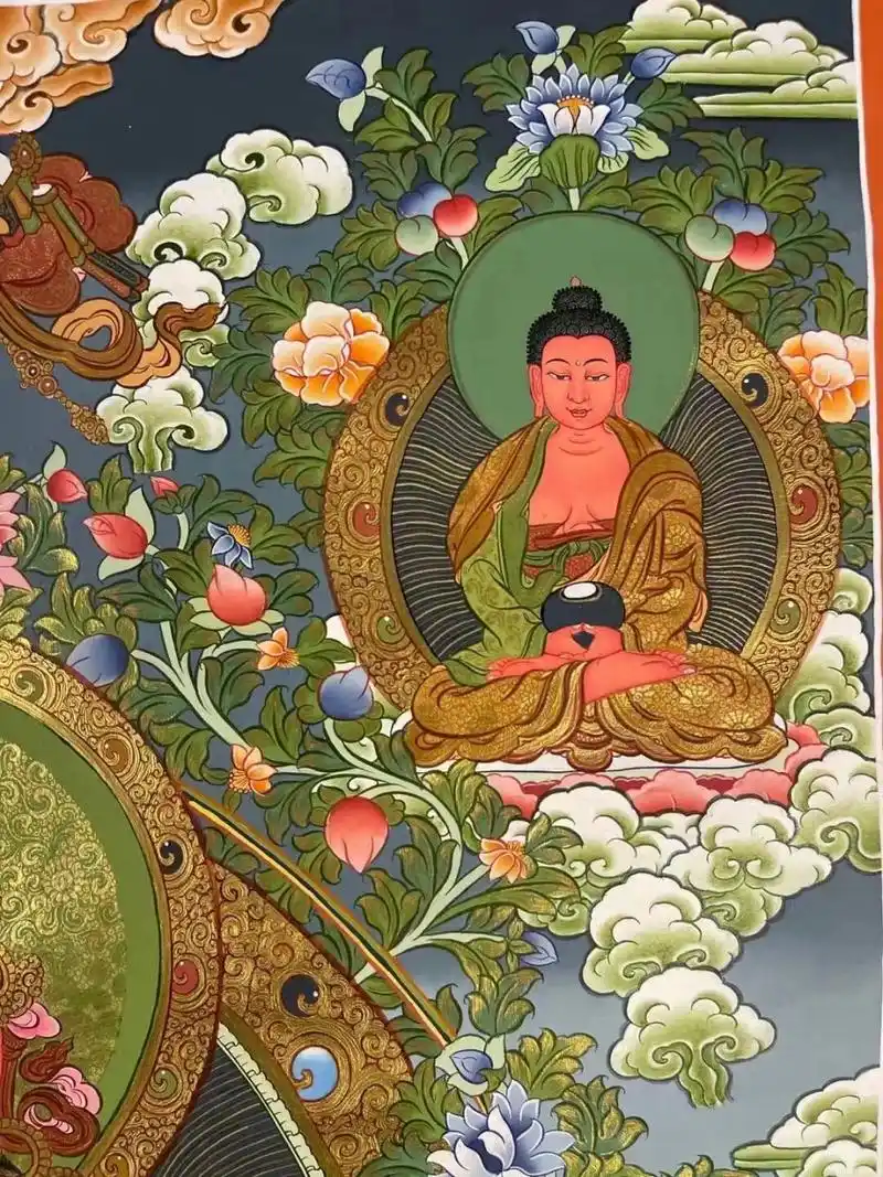 长寿佛 《长寿佛》长寿三尊. 尺寸80x60cm左右.