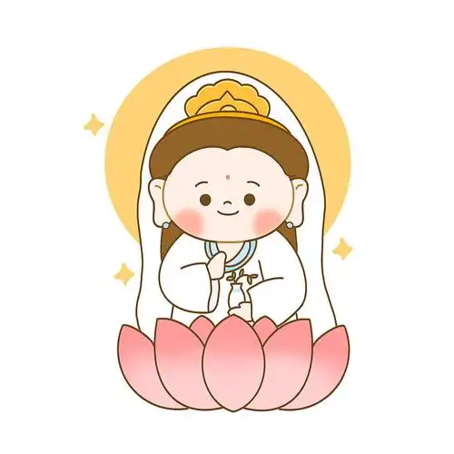 卡通观音插画插画