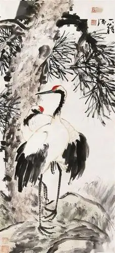 名家笔下的千年寿桃松鹤延年国画作品幅幅精彩