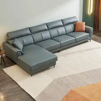 全友家居 布艺沙发 现代时尚可调节头枕科技布沙发大小户型客厅贵妃全