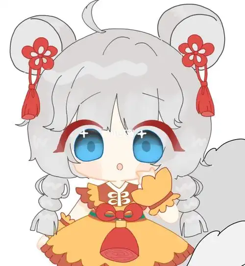 自己画的团团和柚柚的头像