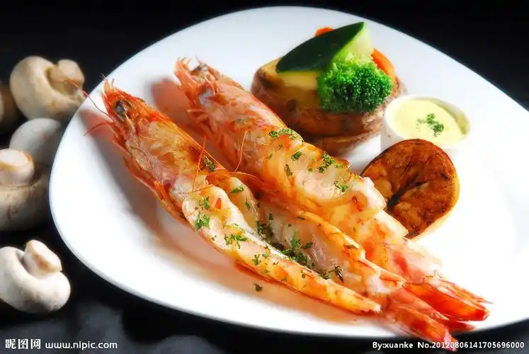西餐虾 香菇美食图片